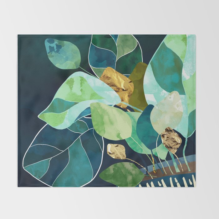 Indigo Plant I Throw Blanket Gallery Image 2