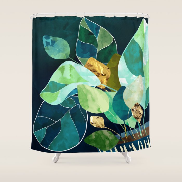 Indigo Plant I Shower Curtain Gallery Image 1