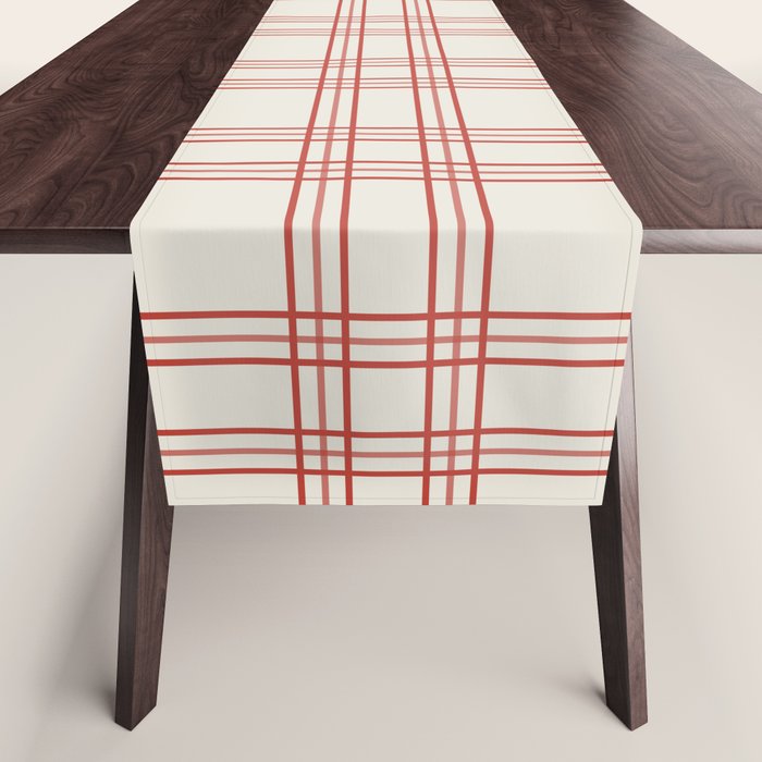 Red And Cream Gingham Table Runner Gallery Image 1