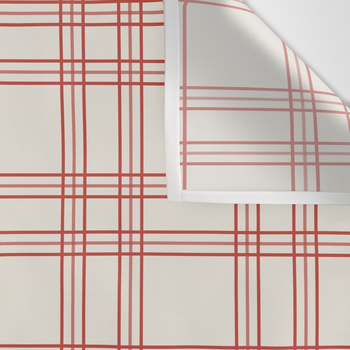 Red And Cream Gingham Wall Tapestry Gallery Image 3