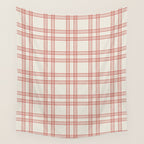 Red And Cream Gingham Wall Tapestry Gallery Image 4