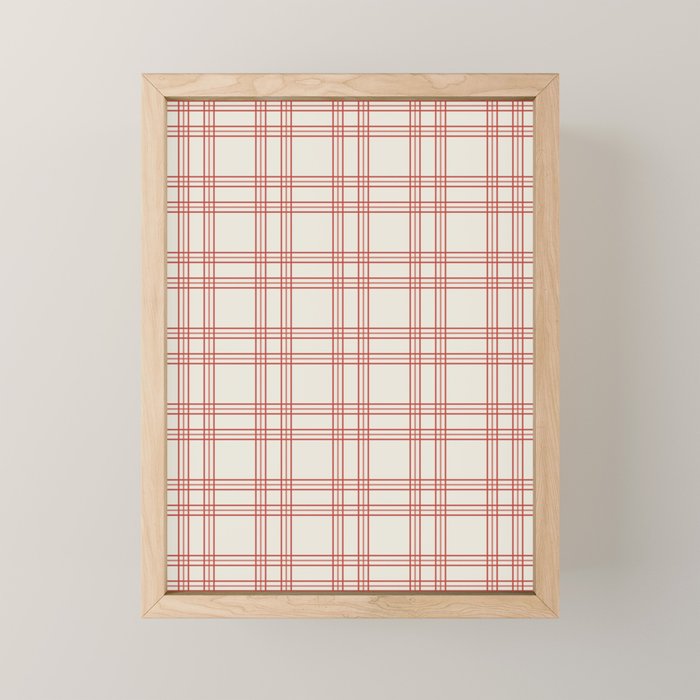 Red And Cream Gingham Mini Art Print Gallery Image 1