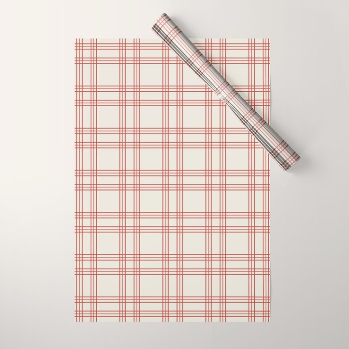 Red And Cream Gingham Wrapping Paper Gallery Image 1