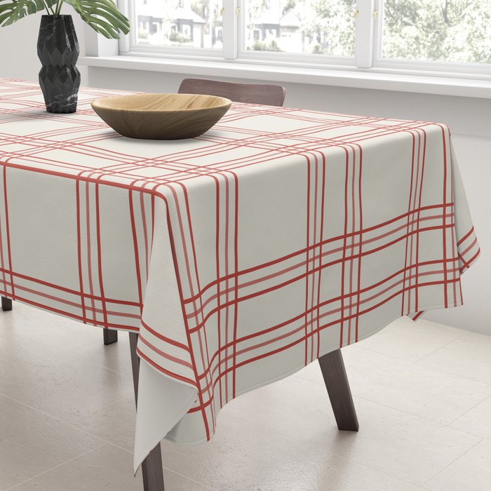 Red And Cream Gingham Tablecloth Gallery Image 3