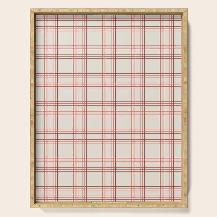 Red And Cream Gingham Serving Tray Gallery Image 1