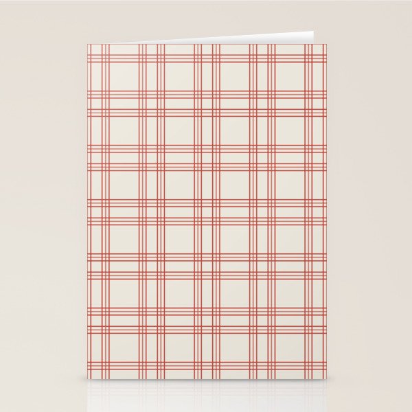 Red And Cream Gingham Stationery Card Gallery Image 2