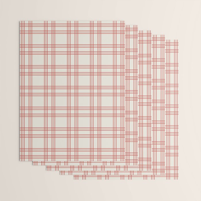 Red And Cream Gingham Wrapping Paper Gallery Image 3