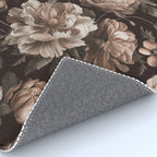 Opulent Floral Drama Moody Dark Brown Botanical Vibes Rug Gallery Image 4