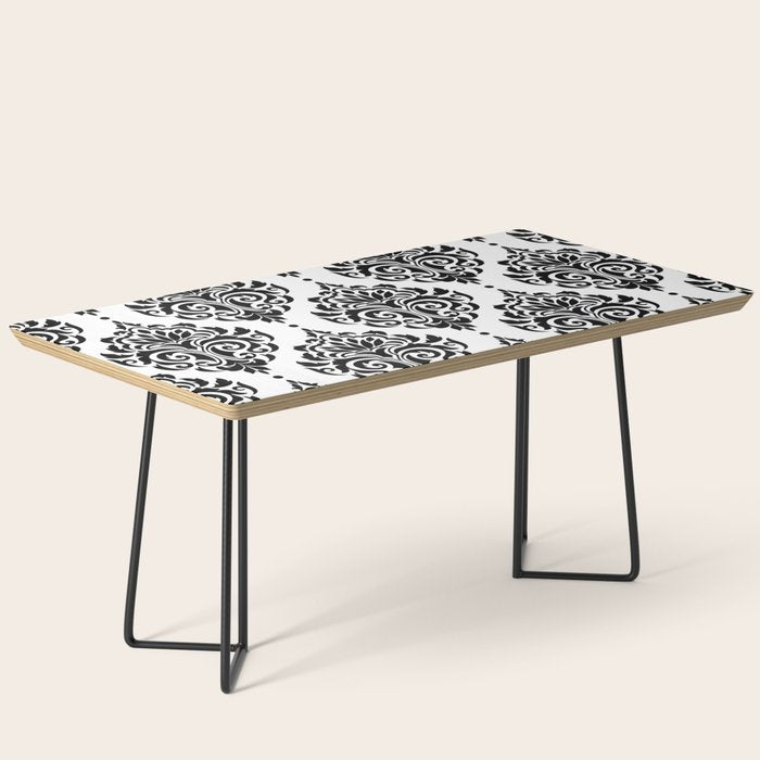 Black and White Damask Coffee Table Gallery Image 1