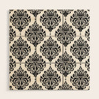 Black and White Damask Wood Wall Art Gallery Image 1