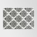 Black and White Damask Rug Gallery Image 2