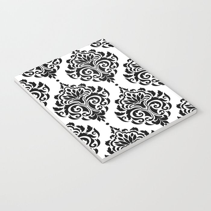 Black and White Damask Notebook Gallery Image 3