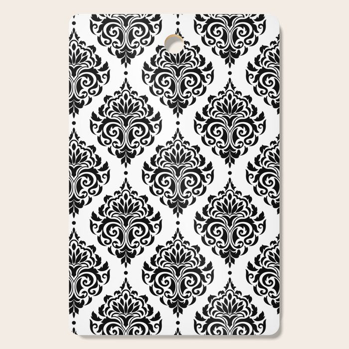 Black and White Damask Cutting Board Gallery Image 1