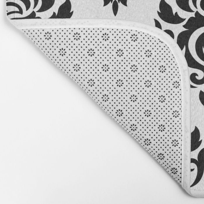 Black and White Damask Bath Mat Gallery Image 2