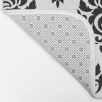 Black and White Damask Bath Mat Gallery Image 2