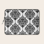 Black and White Damask Laptop Sleeve Gallery Image 1