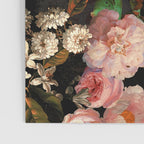 Antique Botanical Shiny Peach Roses And Chamomile Midnight Garden 2 Poster Gallery Image 3