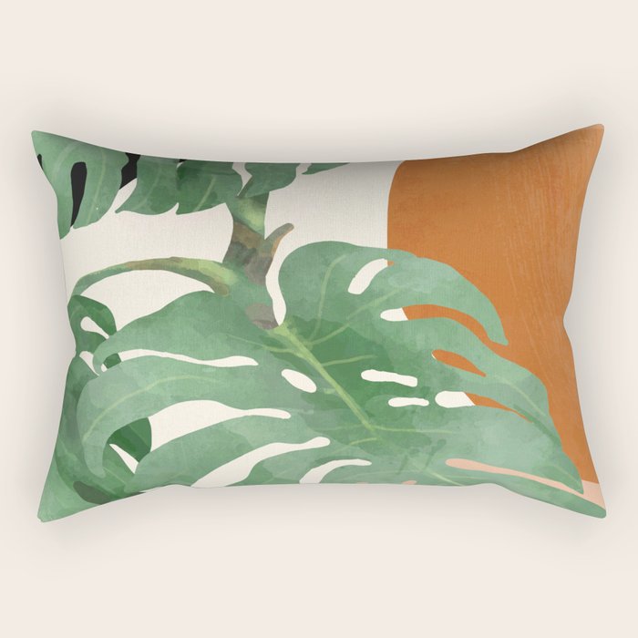 Tropical Leaves- Abstract Art  Rectangular Pillow Gallery Image 2