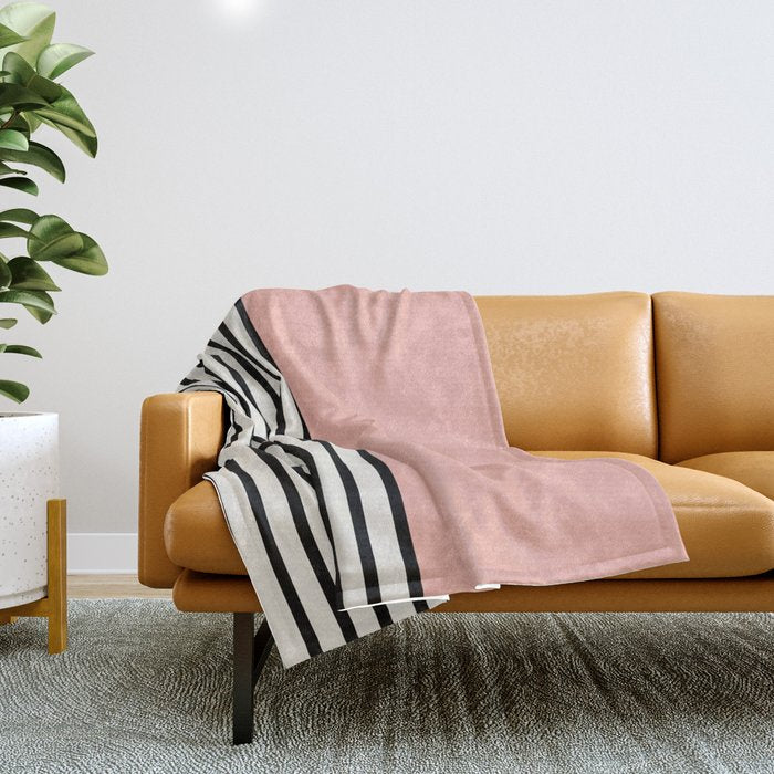 Sunrise Sunset II - Pink Black Throw Blanket Gallery Image 1