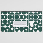 Mid Century Modern Geometric 04 Dark Green Desk Mat Gallery Image 1