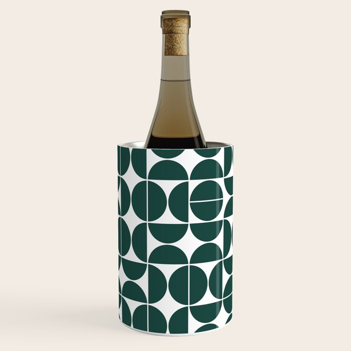 Mid Century Modern Geometric 04 Dark Green Wine Chiller Gallery Image 3