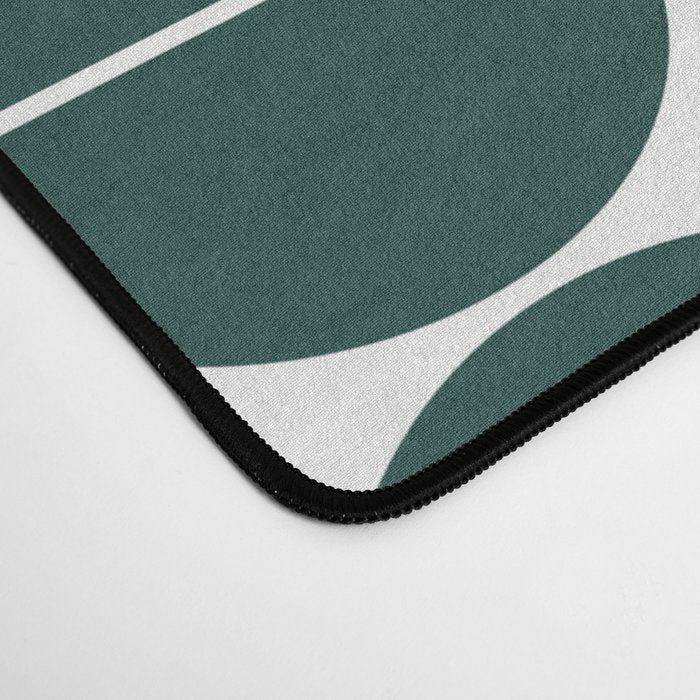 Mid Century Modern Geometric 04 Dark Green Desk Mat Gallery Image 4