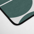Mid Century Modern Geometric 04 Dark Green Desk Mat Gallery Image 4