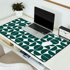 Mid Century Modern Geometric 04 Dark Green Desk Mat Gallery Image 2