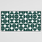 Mid Century Modern Geometric 04 Dark Green Desk Mat Gallery Image 3