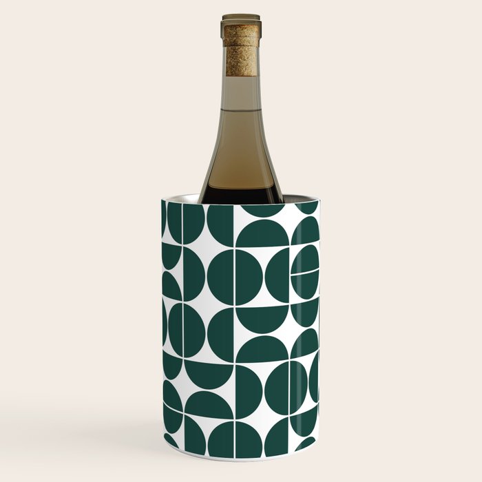 Mid Century Modern Geometric 04 Dark Green Wine Chiller Gallery Image 2