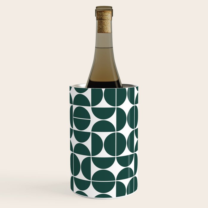 Mid Century Modern Geometric 04 Dark Green Wine Chiller Gallery Image 1