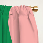 Retro Liquid Swirl Abstract Pattern Square in Bright Green and Blush Pink Window Curtain Gallery Image 2