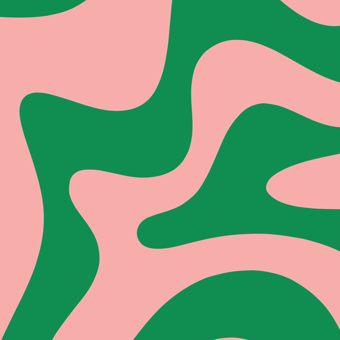 Retro Liquid Swirl Abstract Pattern Square in Bright Green and Blush Pink Coffee Mug Gallery Image 2