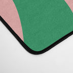 Retro Liquid Swirl Abstract Pattern Square in Bright Green and Blush Pink Desk Mat Gallery Image 4