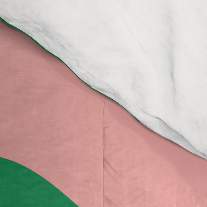Retro Liquid Swirl Abstract Pattern Square in Bright Green and Blush Pink Comforter Gallery Image 4