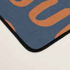 Abstract Shapes 268 in Navy Blue and Orange (Snake Pattern Abstraction) Desk Mat Gallery Image 4