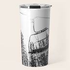Empty Skilift // Black and White Snowboarding Dreaming of Winter Travel Mug Gallery Image 1
