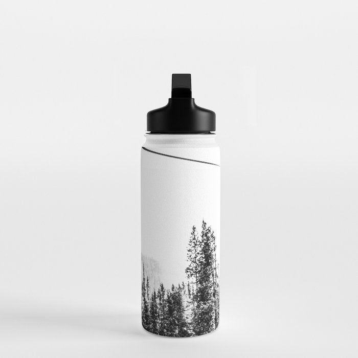 Empty Skilift // Black and White Snowboarding Dreaming of Winter Water Bottle Gallery Image 3
