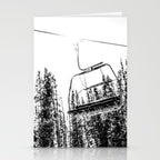 Empty Skilift // Black and White Snowboarding Dreaming of Winter Stationery Card Gallery Image 2