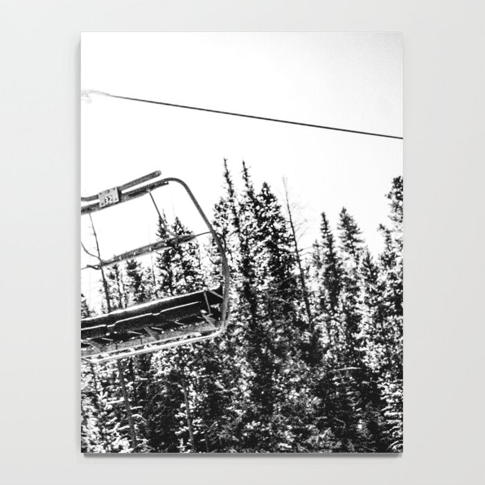 Empty Skilift // Black and White Snowboarding Dreaming of Winter Notebook Gallery Image 4