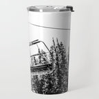 Empty Skilift // Black and White Snowboarding Dreaming of Winter Travel Mug Gallery Image 2