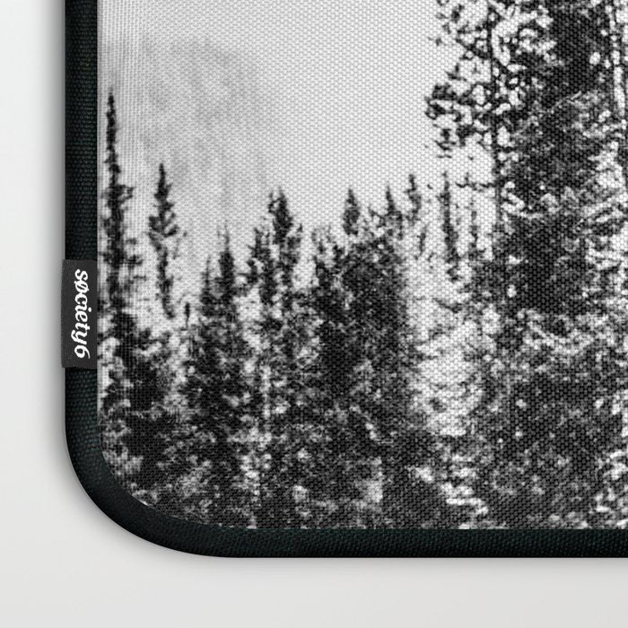 Empty Skilift // Black and White Snowboarding Dreaming of Winter Laptop Sleeve Gallery Image 3