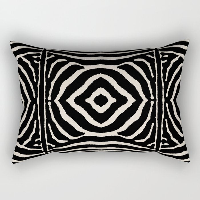 Zebra Wild Animal Print 724 Black and Linen White Rectangular Pillow Gallery Image 2