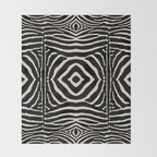Zebra Wild Animal Print 724 Black and Linen White Throw Blanket Gallery Image 2