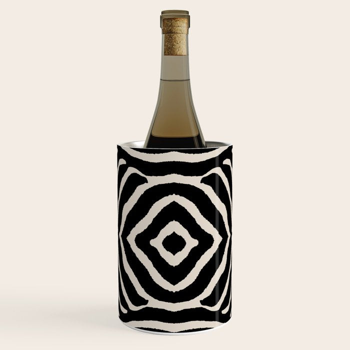 Zebra Wild Animal Print 724 Black and Linen White Wine Chiller Gallery Image 1