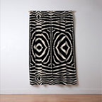Zebra Wild Animal Print 724 Black and Linen White Window Curtain Gallery Image 3