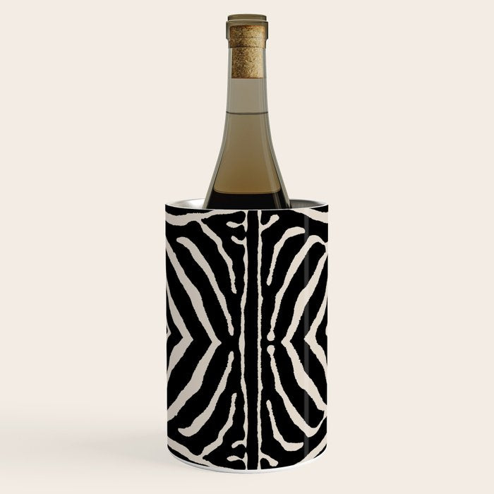 Zebra Wild Animal Print 724 Black and Linen White Wine Chiller Gallery Image 2