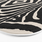 Zebra Wild Animal Print 724 Black and Linen White Bath Mat Gallery Image 3