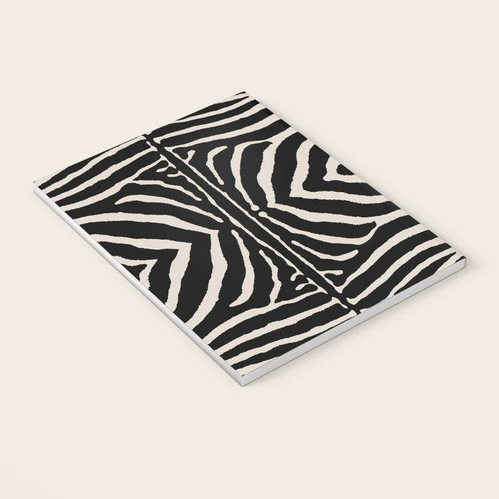Zebra Wild Animal Print 724 Black and Linen White Notebook Gallery Image 3