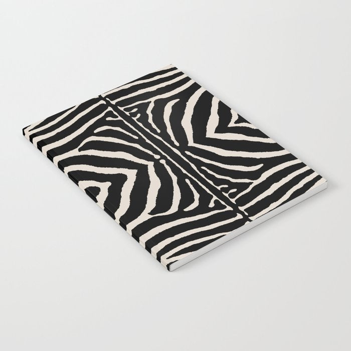Zebra Wild Animal Print 724 Black and Linen White Notebook Gallery Image 2